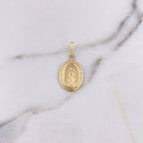 Dije Virgen Milagrosa 1.2gr / 2.9cm / Troquelado Oro Amarillo 18K $