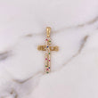 Dije Cruz Jesus 2.65gr / 3.7cm / Circones Colores Oro Amarillo 18K #