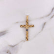 Dije Cruz Cristo 4.3gr / 4.1cm / Circones Negros Dos Oros Amarillo Blanco 18K #