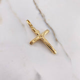 Dije Cruz Cristo 3.4gr / 5.1cm / Puntas Planas Oro Amarillo 18K #