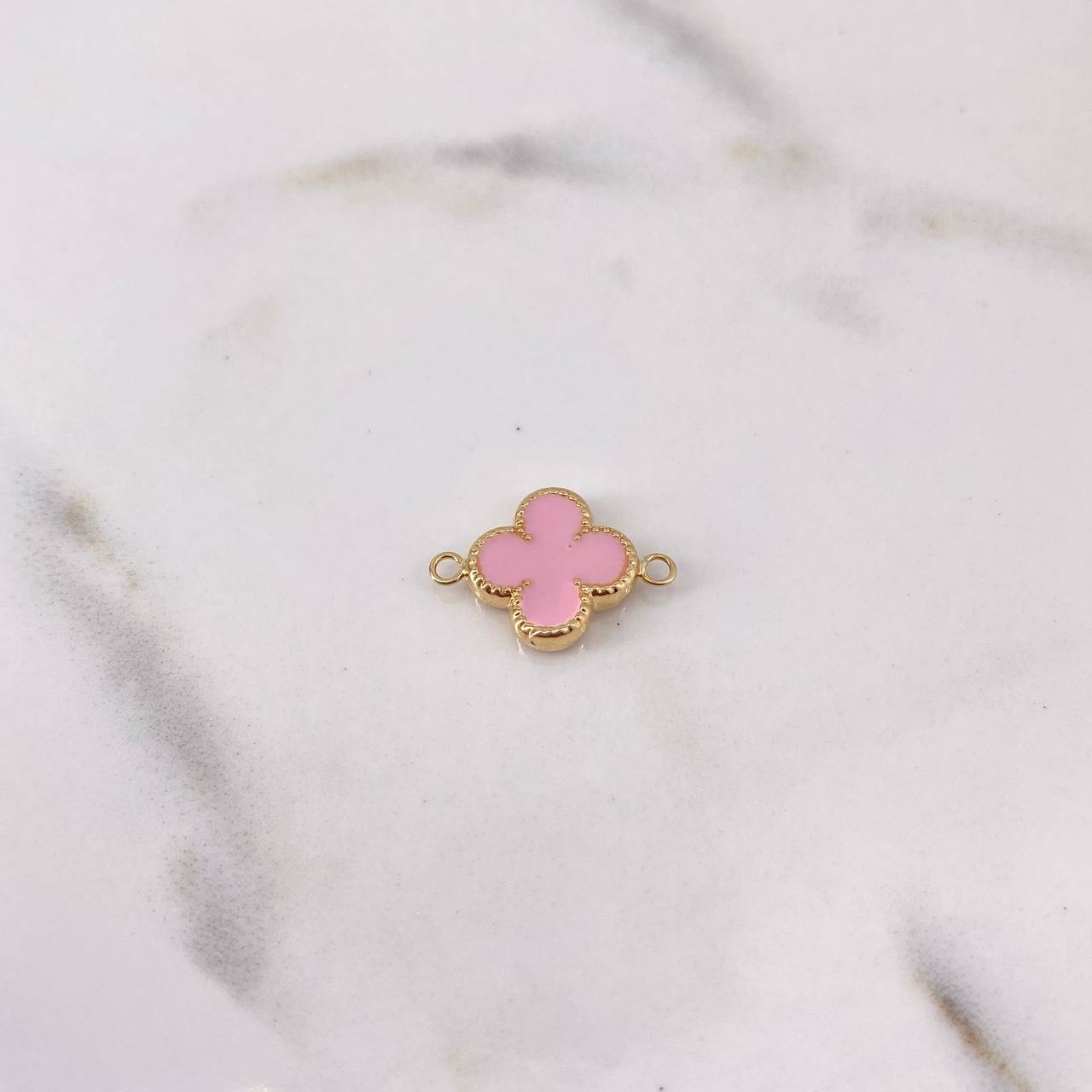 Herraje Trebol VCyA 0.75gr / 1.8cm / Electroestatico Rosado Oro Amarillo 18K #