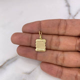 Dije Placa Pergamino 0.7gr / 2.2cm - 1.2*1.4cm / Oro Amarillo 18K #