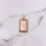 Dije Placa Rectangular 3.5gr / 2.8cm - 2.1*1.4cm / Oro Rosa 18K #