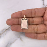 Dije Placa Rectangular 3.5gr / 2.8cm - 2.1*1.4cm / Oro Rosa 18K #