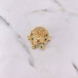 Herraje Herradura Caballo 10gr / 2.7cm / Circones Verdes Blancos Oro Amarillo 18K $