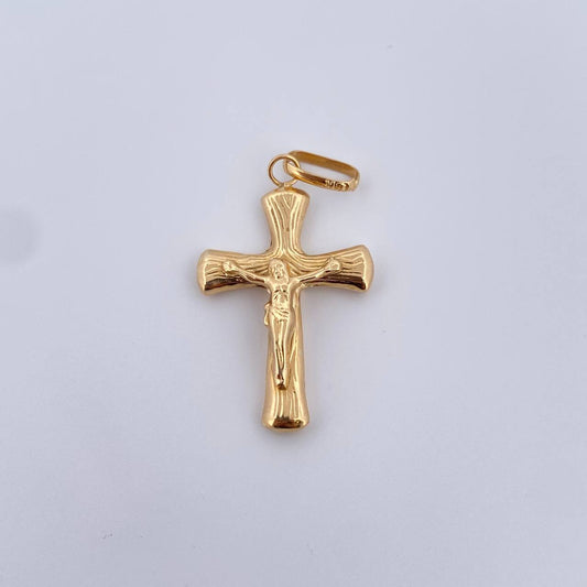 Dije Cruz Cristo 1.6gr / 3.6cm / Troquelado Oro Amarillo 18K &