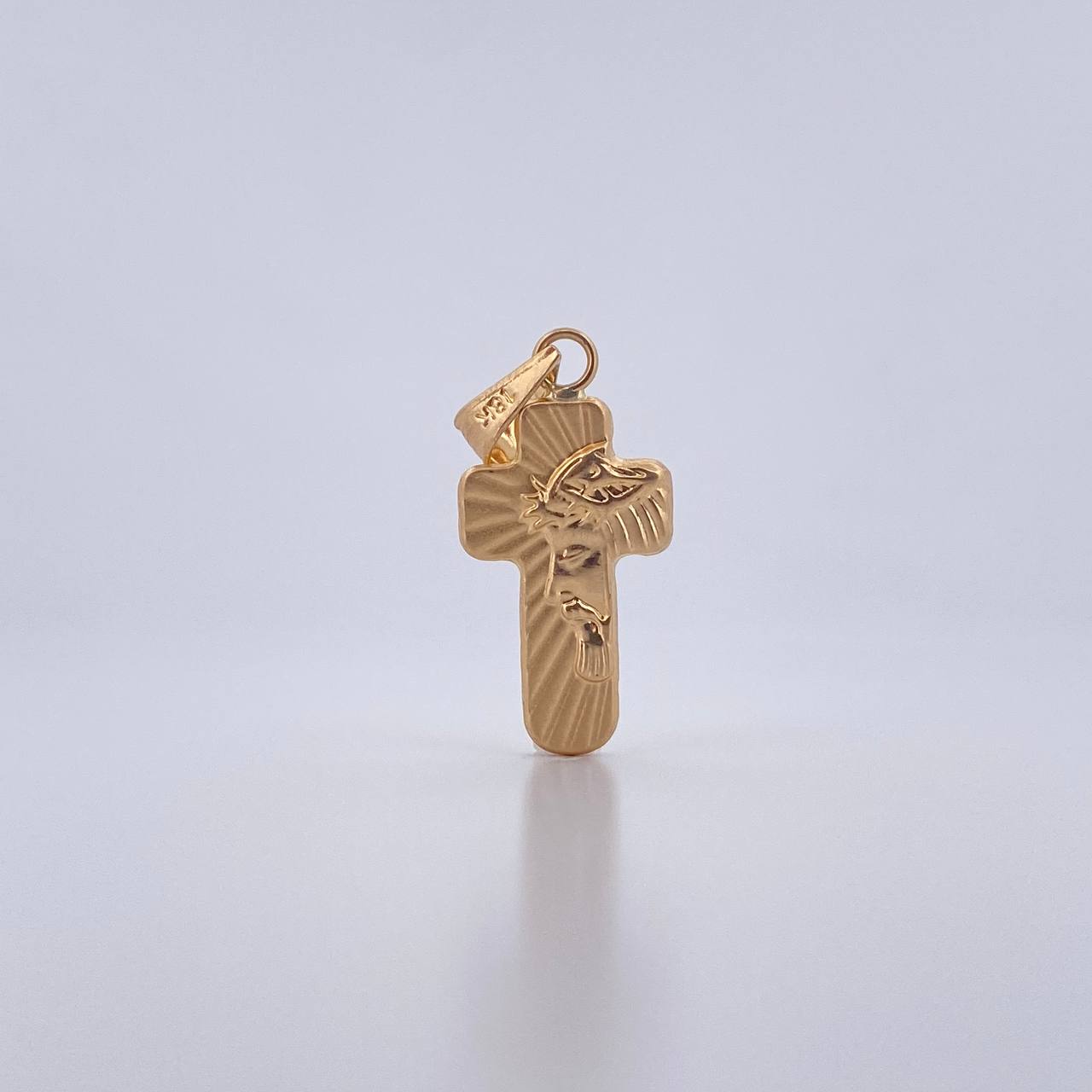 Dije Cruz Rostro Cristo 0.8gr / 2.7cm / Oro Amarillo 18K &