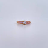 Anillo Solitario Oso Ts 2.2gr / T7 / Circones Rosados Blancos Oro Amarillo 18K $