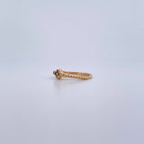 Anillo Trebol Esferas 1.7gr / T6 1/2 / Circones Colores Oro Amarillo 18K $