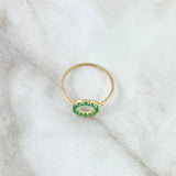 Anillo Circulo Hueco 1.35gr / T7 / Esmeraldas 25Pts Oro Amarillo 18K (Joya)