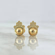 Topos Mano Hamsa Central 1.2gr / 1cm / Circones Blancos Oro Amarillo 18K *