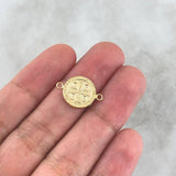 Herraje San Benito 0.85gr / 2cm-Mate-Liso-Circular Oro Amarillo 18K ©