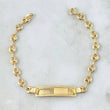 Pulso GC 3gr / 16cm / 4.8mm Liso - Placa Rectangular Bordeada Oro Amarillo 18K