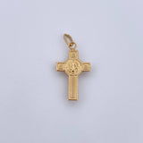 Dije Cruz Cristo San Benito 0.75gr / 2.5cm / Oro Amarillo 18K &