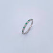 Anillo Churumbela 1.7gr / T6 3/4 / Esmeralda 9 Pts Diamante 10 Pts Oro Blanco 18K (Joya) &