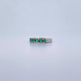 Anillo Churumbela 2.35gr / T6 1/4 / Esmeralda 28 Pts Oro Blanco 18K (Joya) &