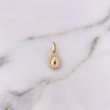 Dije Halo Gota 1.15gr / 1.9cm / Circonesa Morado Blancos Oro Amarillo 18K #