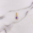 Dije Halo Gota 1.15gr / 1.9cm / Circonesa Morado Blancos Oro Amarillo 18K #