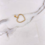 Dije Corazon Silueta 1.6gr / 3cm / Circones Blancos  Oro Amarillo 18K #