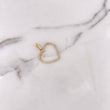 Dije Corazon Silueta 1.6gr / 3cm / Circones Blancos  Oro Amarillo 18K #