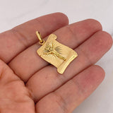 Dije Placa Pergamino Cristo 4.1gr / 3.1cm / Oro Amarillo 18K #