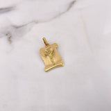 Dije Placa Pergamino Cristo 4.1gr / 3.1cm / Oro Amarillo 18K #