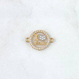 Herraje " I Love Jesus " 1.3gr / 2cm / Circones Blancos Dos Oros Amarillo Blanco 18K