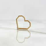 Herraje Corazon Cuadriculado 0.9gr / 1.5cm / Circon Blanco Oro Amarillo 18K