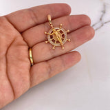 Dije Cristo Timon 4.45gr / 3.5cm / Circones Blancos Oro Rosa 18K #