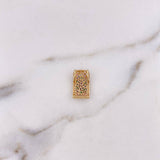 Dije Rectangular 1.4gr / 1.4cm / Circones Colores Oro Amarillo 18K #