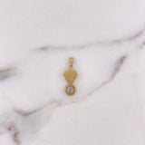 Dije Ostra 0.8gr / 2.1cm / Circon Blanco Oro Amarillo 18K #