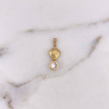 Dije Ostra 0.8gr / 2.1cm / Circon Blanco Oro Amarillo 18K #