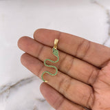 Dije Serpiente  1.85gr / 3.8cm / Circones Verdes Negros Oro Amarillo 18K &