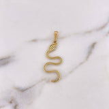 Dije Serpiente  1.85gr / 3.8cm / Circones Verdes Negros Oro Amarillo 18K &