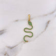 Dije Serpiente  1.85gr / 3.8cm / Circones Verdes Negros Oro Amarillo 18K &