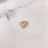 Herraje Corazon  0.9gr / 1.5cm / Circones Blancos Oro Rosa 18K #