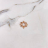 Herraje Estrella De David 1.6gr / 1.9cm / Circones Blancos Oro Rosa 18K #