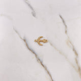 Herraje Ancla 1.5gr / 2.1cm / Circones Blancos Oro Amarillo 18K #