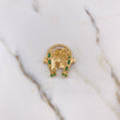 Herraje Herradura Caballo 8.45gr / 2.7cm / Circones Blancos Verdes Oro Amarillo 18K #