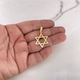 Dije Estrella De David 2.15gr / 4cm / Diamantada Oro Amarillo 18K #