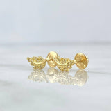 Topos Hoja 1gr / 9mm Circones Blancos Oro Amarillo 18K ©