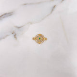 Herraje Brujula 1.55gr / 2.2cm / Circones Blancos Verdes Oro Amarillo 18K #