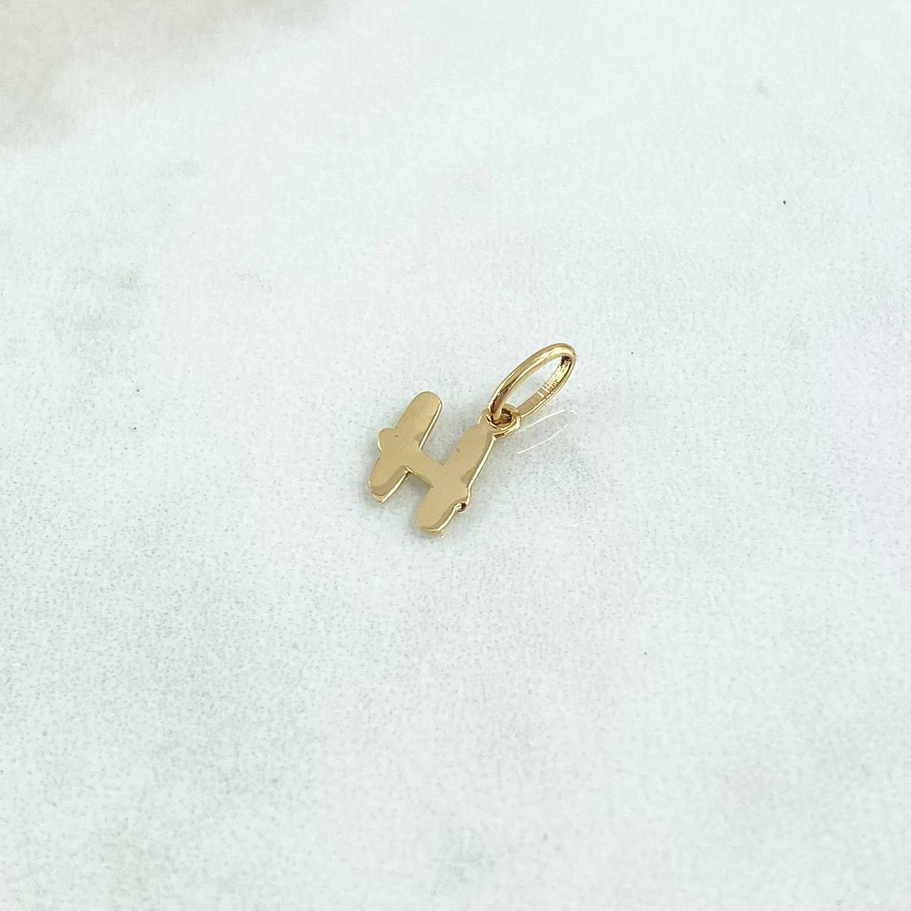 Dije Letra H Cursiva 0.5gr / 1.7cm / Lisa Oro Amarillo 18K