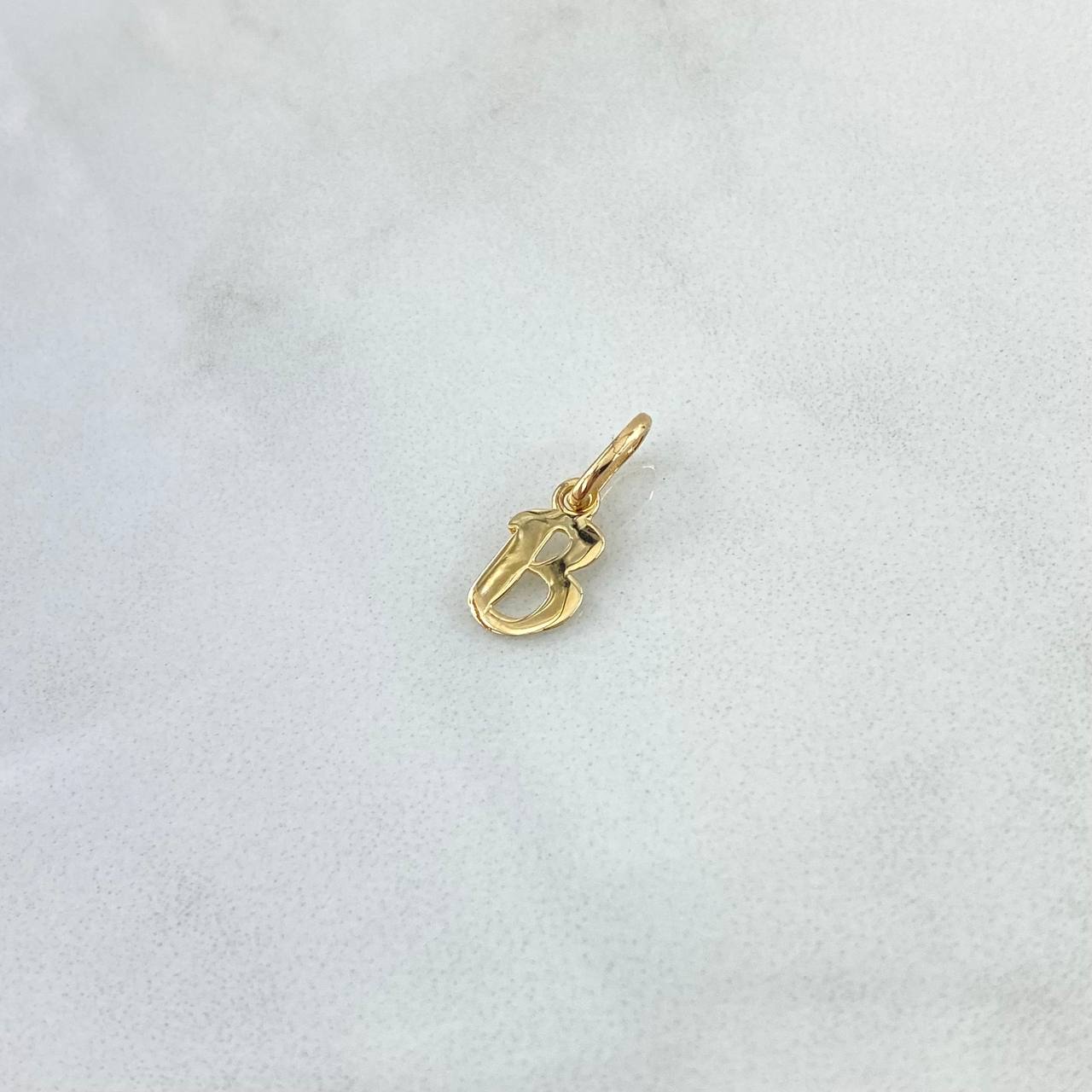 Dije Letra B Cursiva 0.4gr / 1.6cm-Lisa Oro Amarillo 18K *