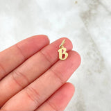 Dije Letra B Cursiva 0.4gr / 1.6cm-Lisa Oro Amarillo 18K *