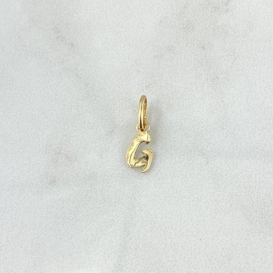 Dije Letra G Cursiva 0.35gr / 1.3cm-Lisa Oro Amarillo 18K *