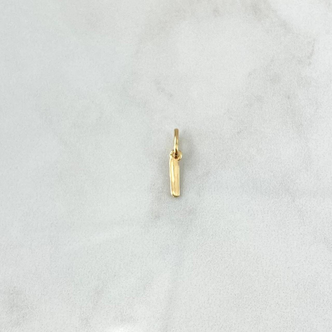 Dije Letra I Cursiva 0.3gr / 1.6cm-Lisa Oro Amarillo 18K