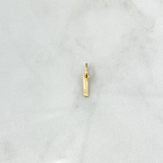 Dije Letra I Cursiva 0.3gr / 1.6cm-Lisa Oro Amarillo 18K *