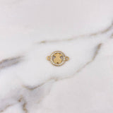 Herraje Mini Oso TS 1.4gr / 1.8cm / Circones Blancos Oro Amarillo 18K #