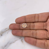 Herraje Letra Y 1.05gr / 1.6cm / Circones Blancos Oro Rosa 18K #